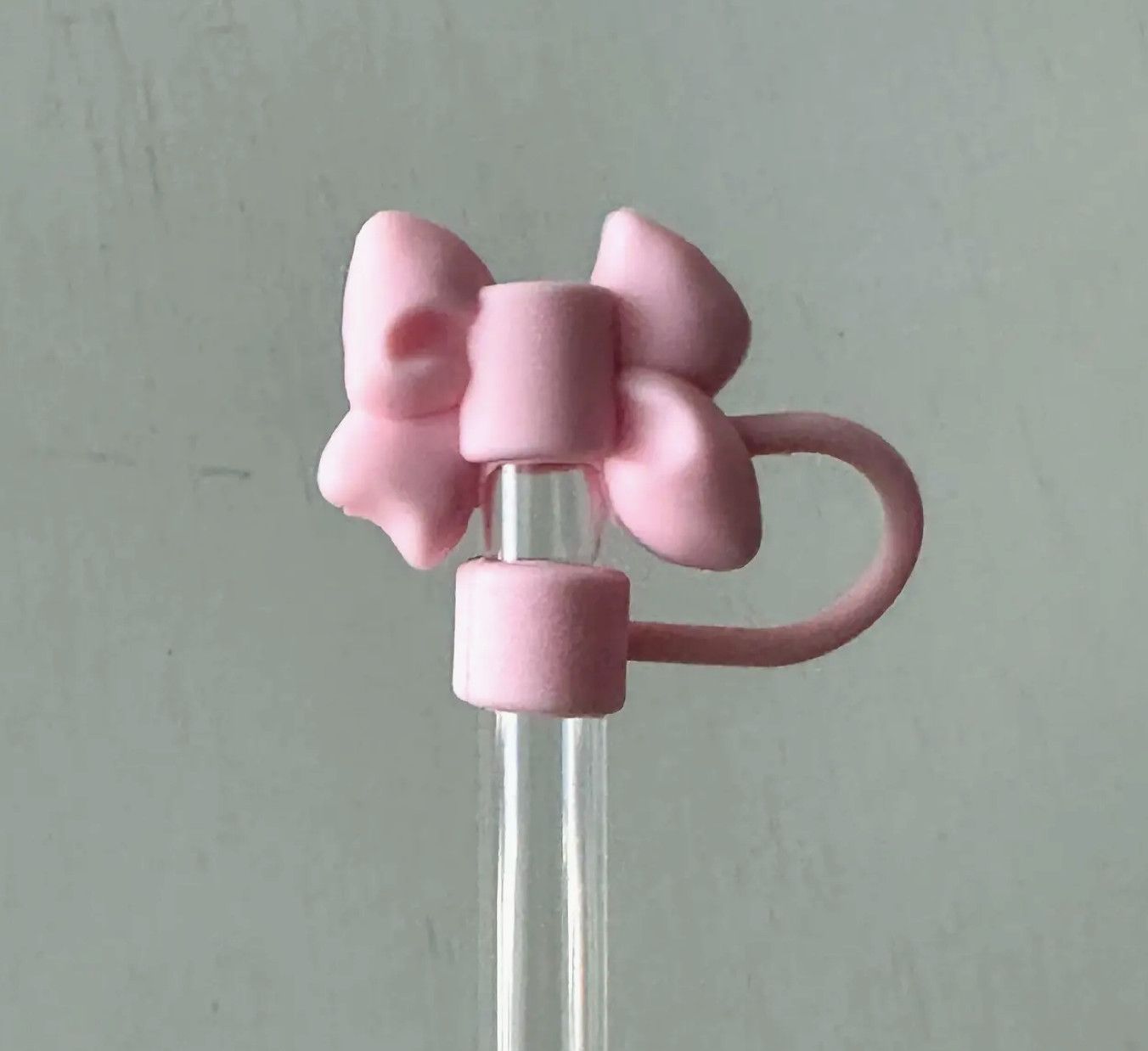 Pink Bow Straw Cover