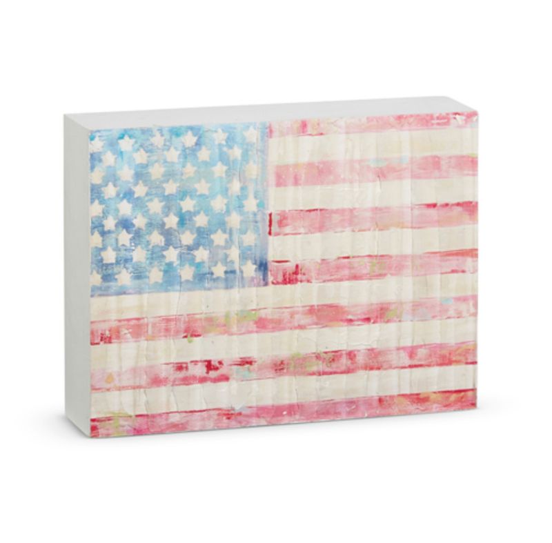 American Flag Wood Block