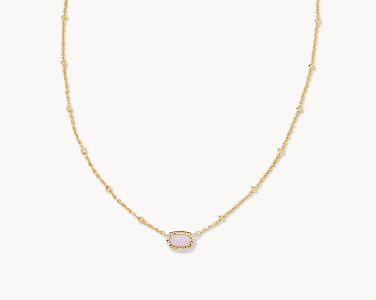 The Mini Elisa Pendant Gold Pink Opalite Crystal