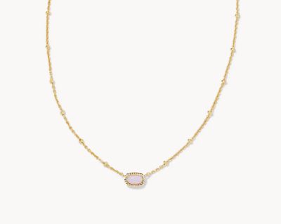 The Mini Elisa Pendant Gold Pink Opalite Crystal