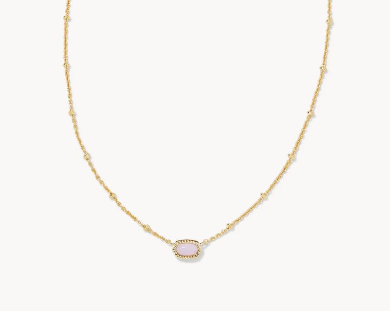 The Mini Elisa Pendant Gold Pink Opalite Crystal