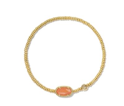 The Grayson Stretch Bracelet in Gold Orange Mother of Pearl