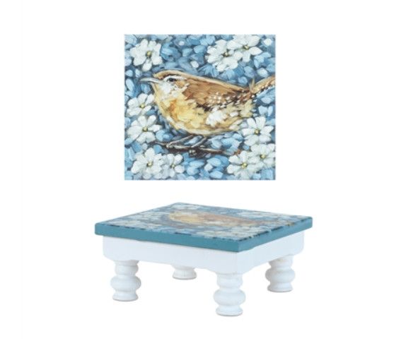 Bird + Floral Pedestal, Size: Small