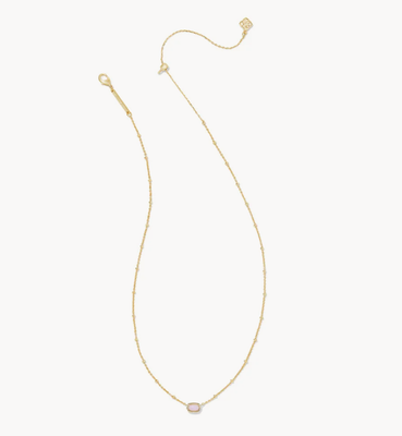 The Mini Elisa Pendant Gold Pink Opalite Crystal