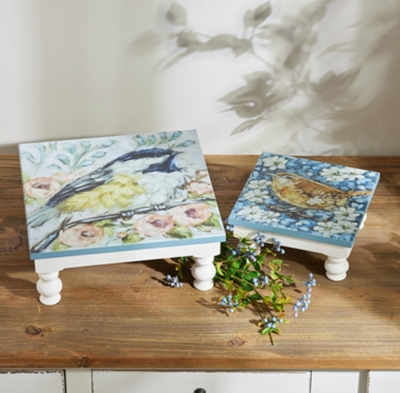 Bird + Floral Pedestal