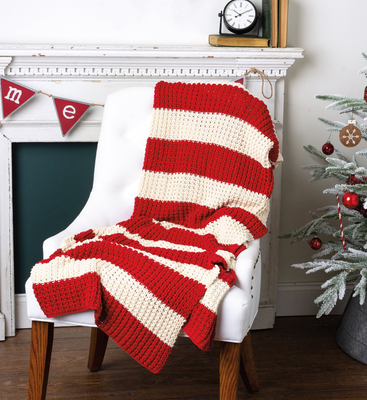Red + White Striped Throw