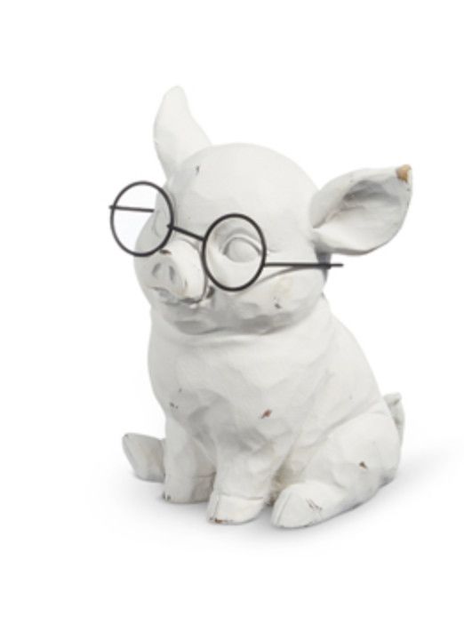Sitting Pig with Glasses 6&quot;