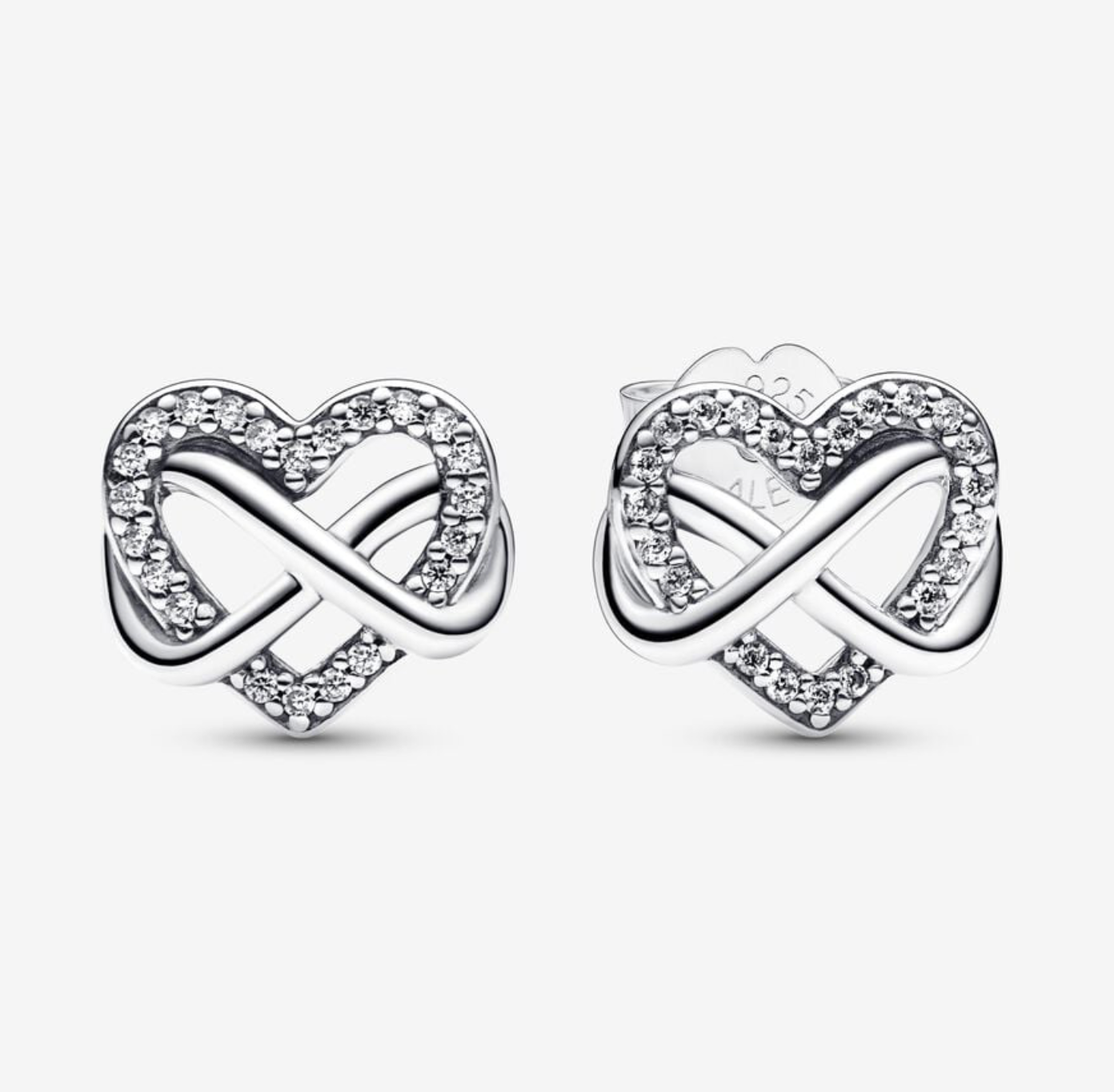 PANDORA™ Sparkling Infinity Heart Stud Earrings