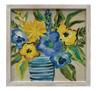 Fabric Citrus Indigo Framed Art
