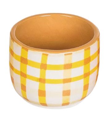 Mini Flower Pots, Color: Yellow Gingham