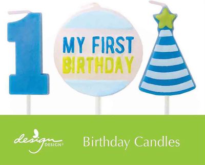 My First Birthday Blue Candle Set