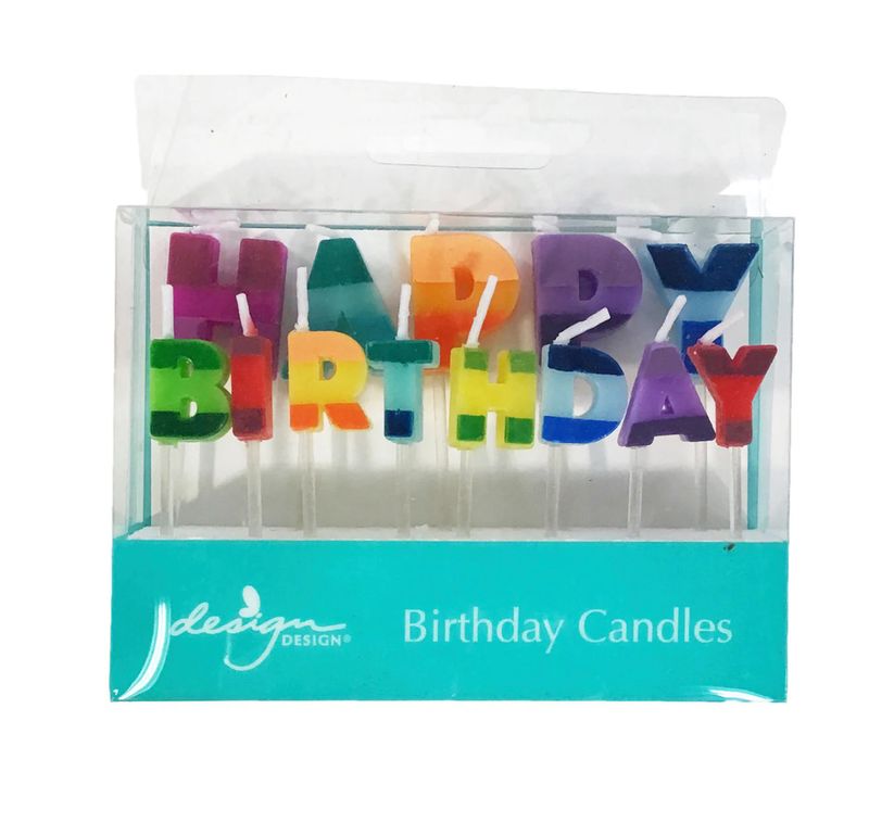 Color Block Birthday Candle Set