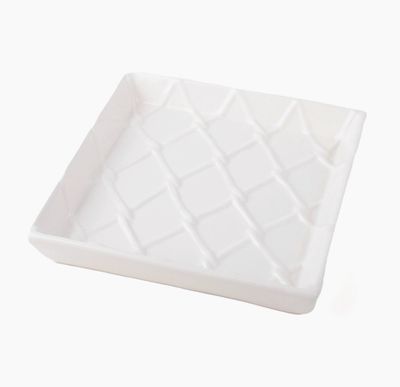 White Textured Cocktail Napkin Tray