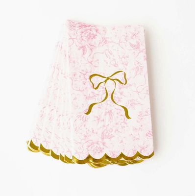 Pink Bow Toile Guest Napkin