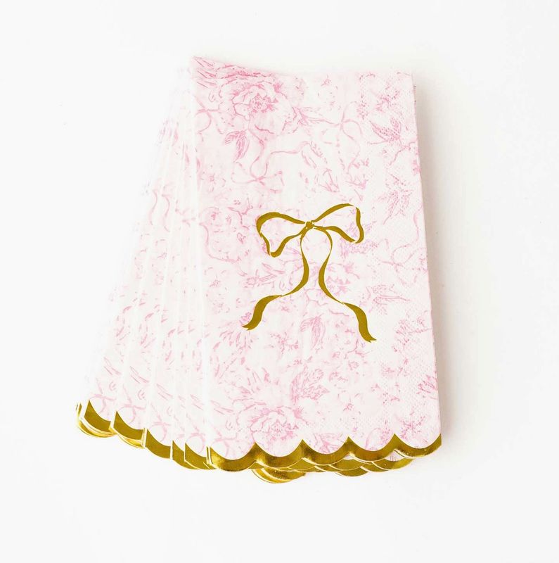 Pink Bow Toile Guest Napkin