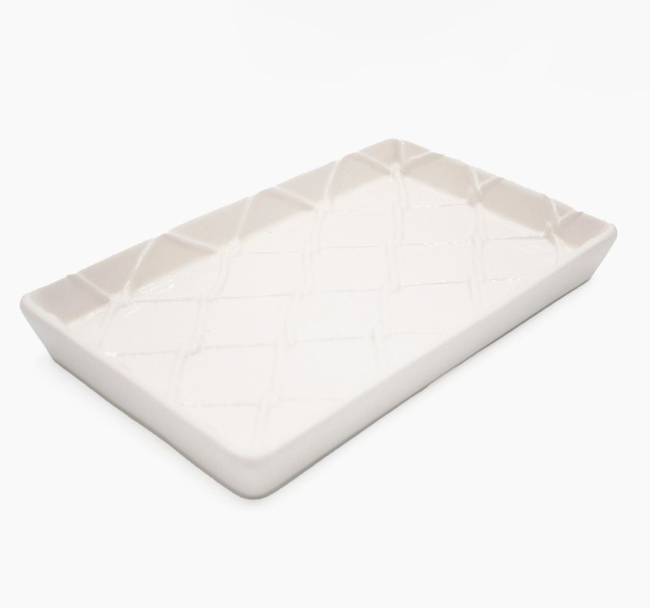White Textured Guest Napkin Tray