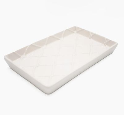 White Textured Guest Napkin Tray
