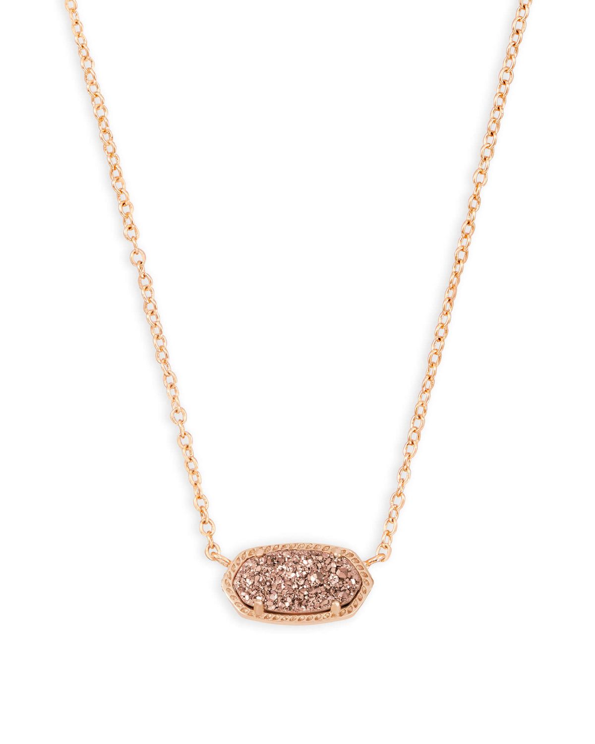 Elisa Pendant Necklace in Rose Gold Drusy, Color: Rose Gold