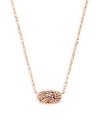 The Elisa Pendant Necklace in Rose Gold Drusy, Color: Rose Gold