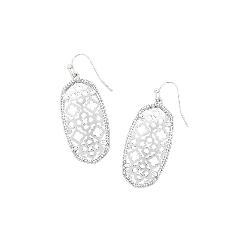 The Elle Filigree Drop Earrings, Color: Silver