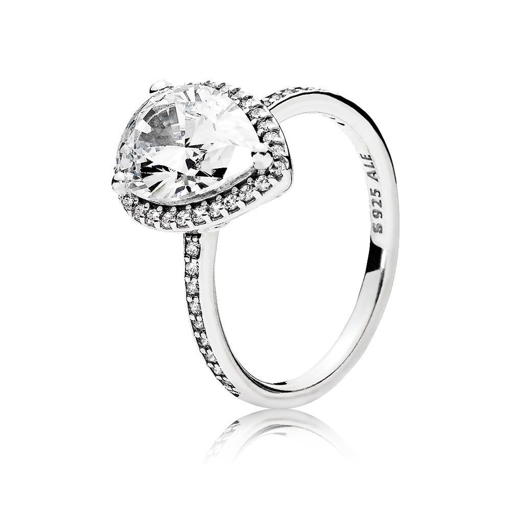 PANDORA™ Radiant Teardrop Ring, Size: 48, Color: Silver