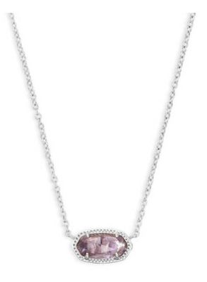 The Elisa Pendant Necklace in Purple Amethyst, Color: Silver