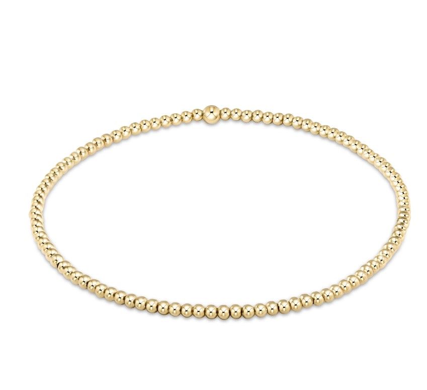 Classic Gold Bead Bracelet, Size: 2mm