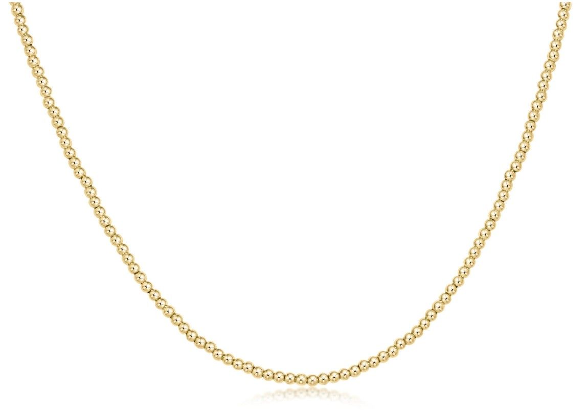 Classic Gold Bead 15&quot; Choker, Size: 2mm