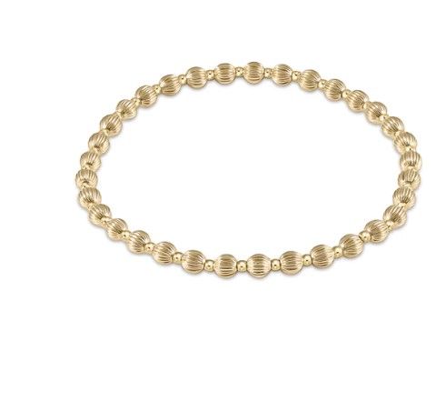 Dignity Grateful Pattern Bracelet Gold, Size: 4mm