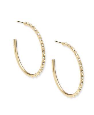 The Veronica Hoop Earrings in Iridescent Crystal, Color: Gold