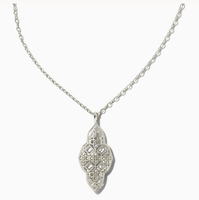 The Abbie Long Pendant Necklace, Color: Silver