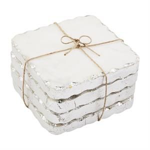 Marble Coaster Set, Color: Silver