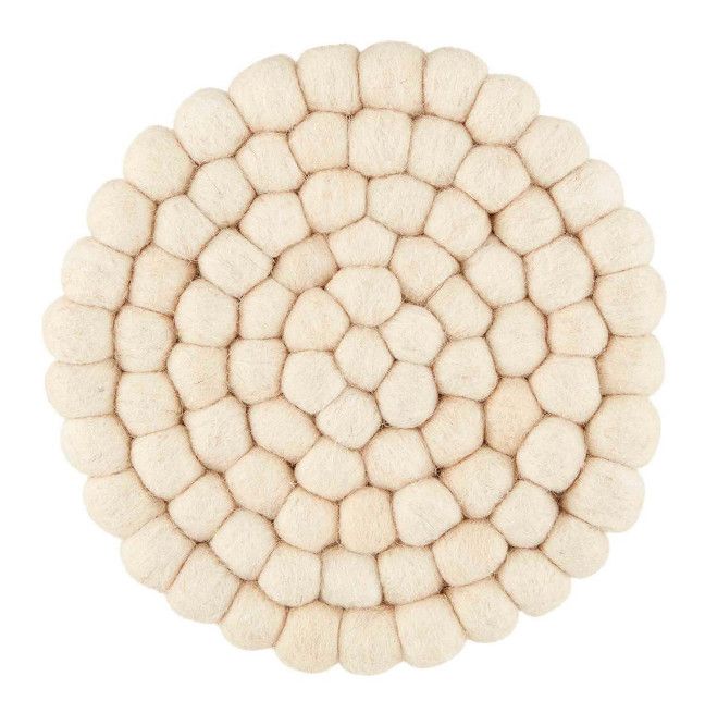 Felted Wool Trivet, Color: White
