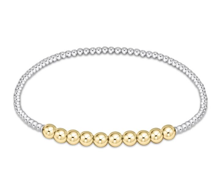 Classic Beaded Bliss Bead Bracelet Mixed Metal, Size: 2mm/4mm