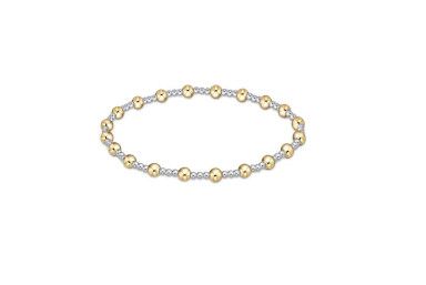 Classic Sincerity Pattern Bead Bracelet Mixed Metal, Size: 4mm