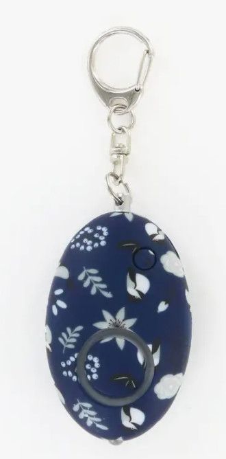 Mini Alarm Key Chain, Color: Navy Floral