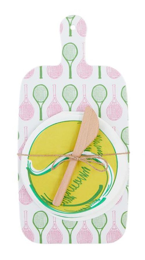 Tennis Melamine Board w/ Napkins Set, Color: Tennis Ball