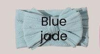 Cable Knit Baby Bow Headband, Color: Blue Jade