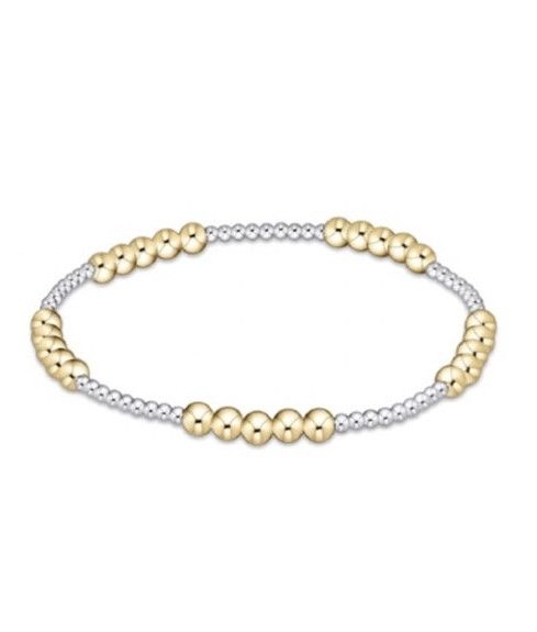 Classic Blissful Pattern Bead Bracelet Mixed Metal, Size: 2mm/4mm
