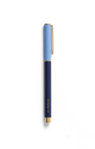 Colorblock Snap Cap Pen, Color: Blue