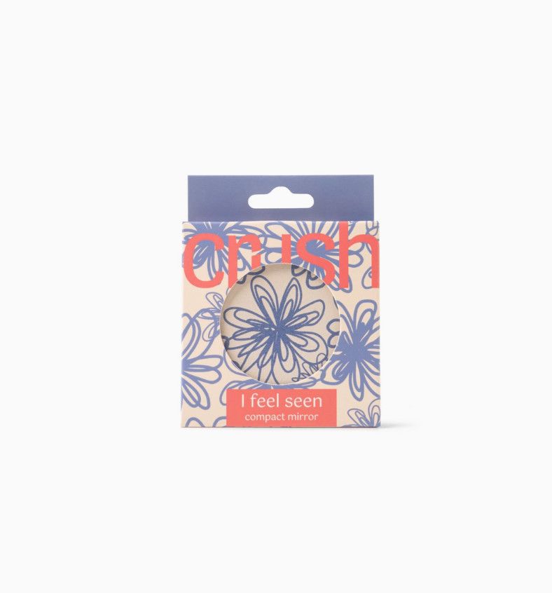 I Feel Seen Compact Mirror , Color: Purple Floral