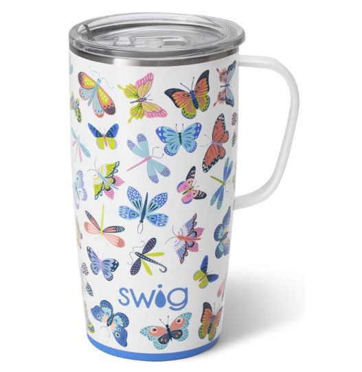 Swig Butterfly Bliss, Size: Travel Mug 22oz