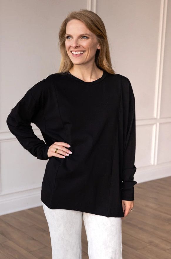 The Layer Long Sleeve Tee, Color: Black, Size: S/M