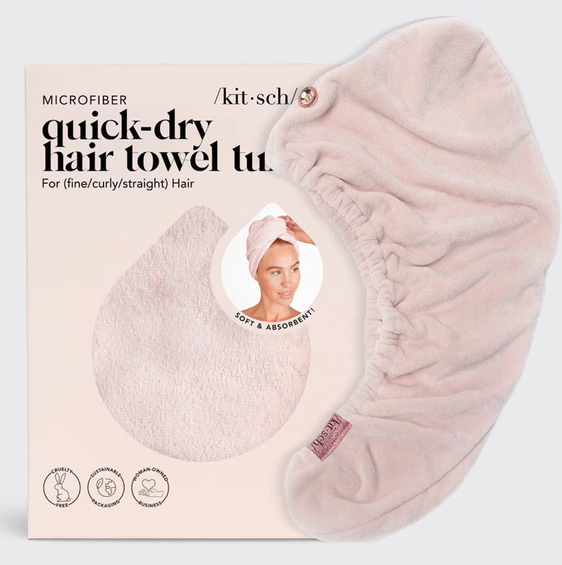Quick Dry Hair Towel, Color: Blush