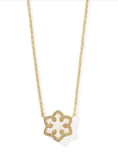 The Snowflake  White Opal Pendant Necklace, Color: Gold