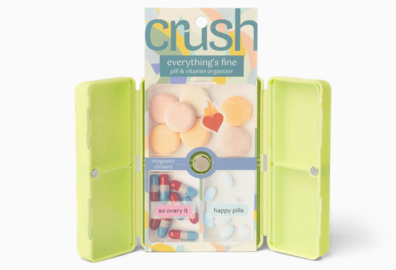 Everything&#39;s Fine Pill/Vitamin Case, Color: Green