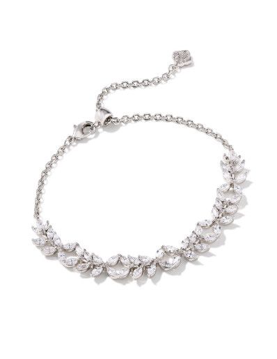 The Rosalie Tennis Bracelet, Color: Silver White Crystal