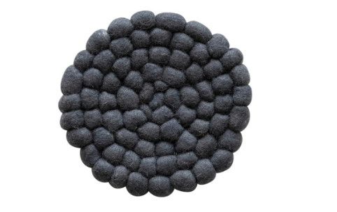 Handmade 71/2&quot; Wool Trivet, Color: Charcoal