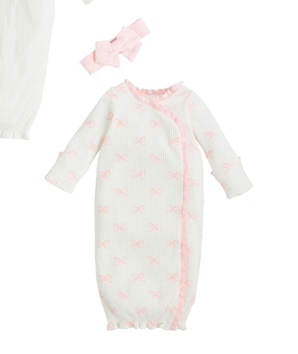 Bow Print Gown, Size: Newborn