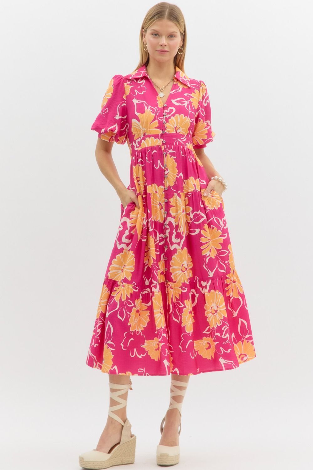 The Destin Dress, Color: Hot Pink, Size: S